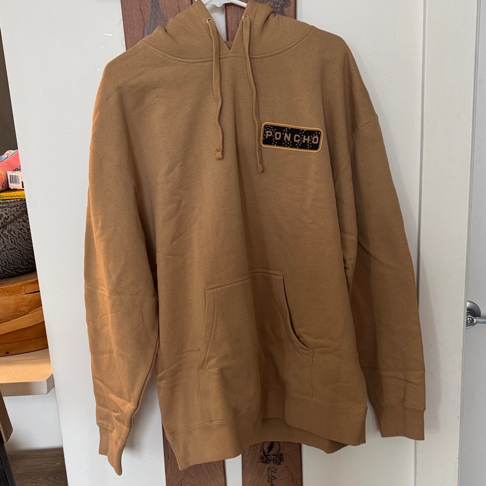 Poncho Dove Shot Hoodie Camel Brown NWT